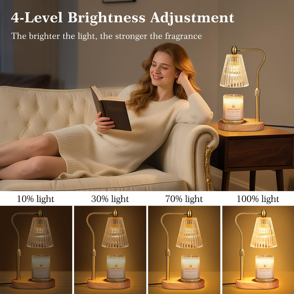 Imenlox Candle Warmer Lamp, with Timer & Dimmer, Adjustable Height, Christmas Birthday Mothers Day Gifts for Women Mom Her, House Warming New Home Thanksgiving Décor (Amber)