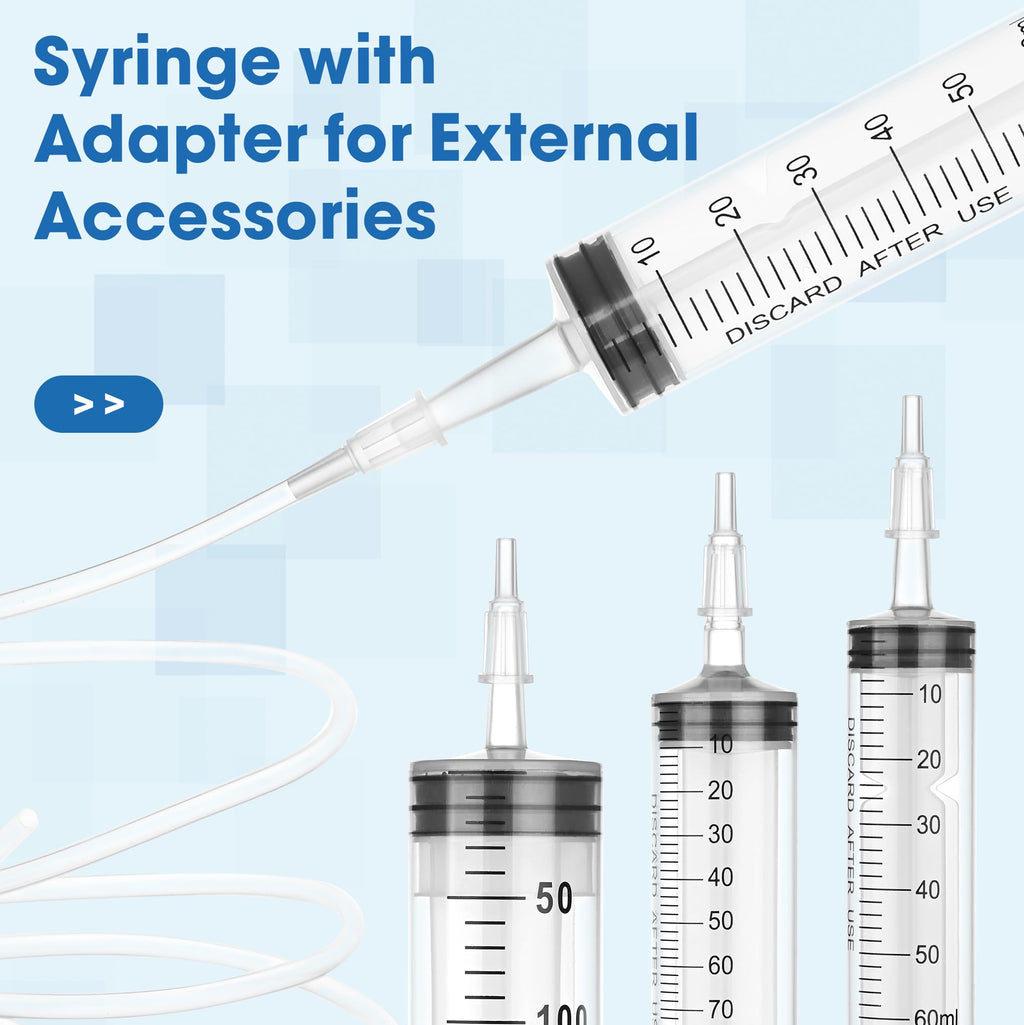 150mL Plastic Syringe for Liquid - 20 Pack Large Syringes with Adapter