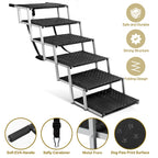 Extra Wide Stairs for Car - Foldable Dog Ramps for Large Dogs With Non-Slip Surface, Portable Steps for Cars, SUV, Truck, Support Up to 250 Lbs