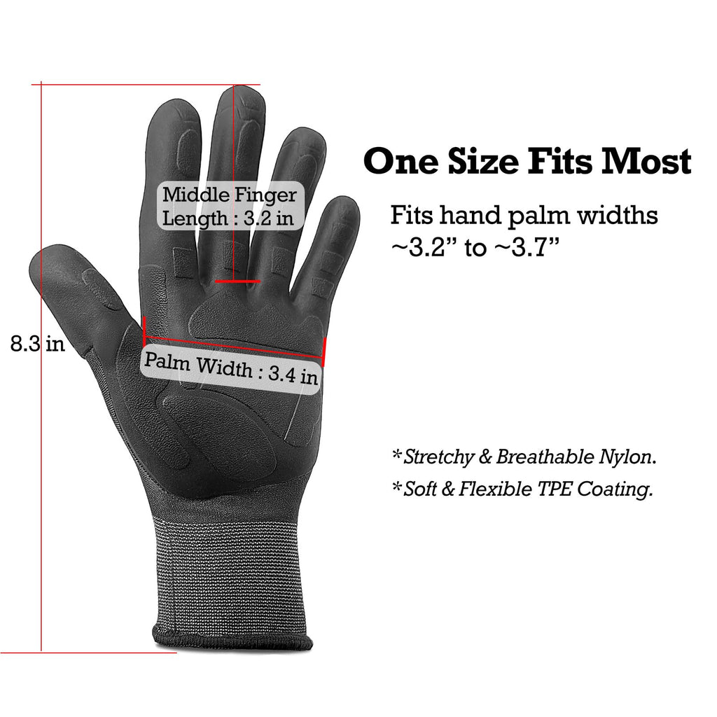 Exprosiflux 2 Pairs Non Slip TPE Gardening Gloves, Olive Green, M