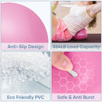 APEXUP Yoga Ball Exercise Ball, Heavy Duty Pilates Ball for Fitness, Balance, Core Workout, Physical Therapy (XXS (9") 23cm, Fuschia)