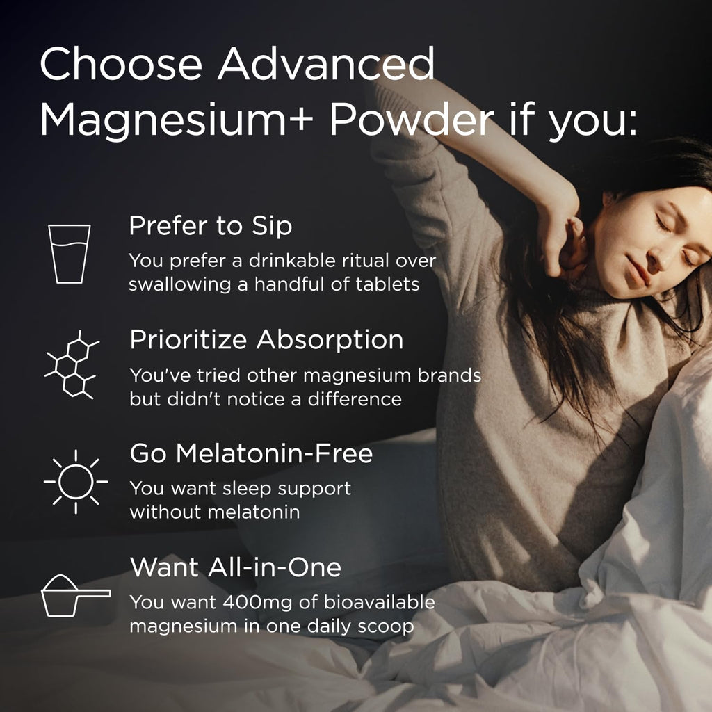 JSHealth Magnesium Powder for Sleep. 400mg Triple-Form Glycinate, Citrate, Amino Acid Chelate. Raspberry Lemonade. By Nutritionist Jessica Sepel (30 Servings) - Peach