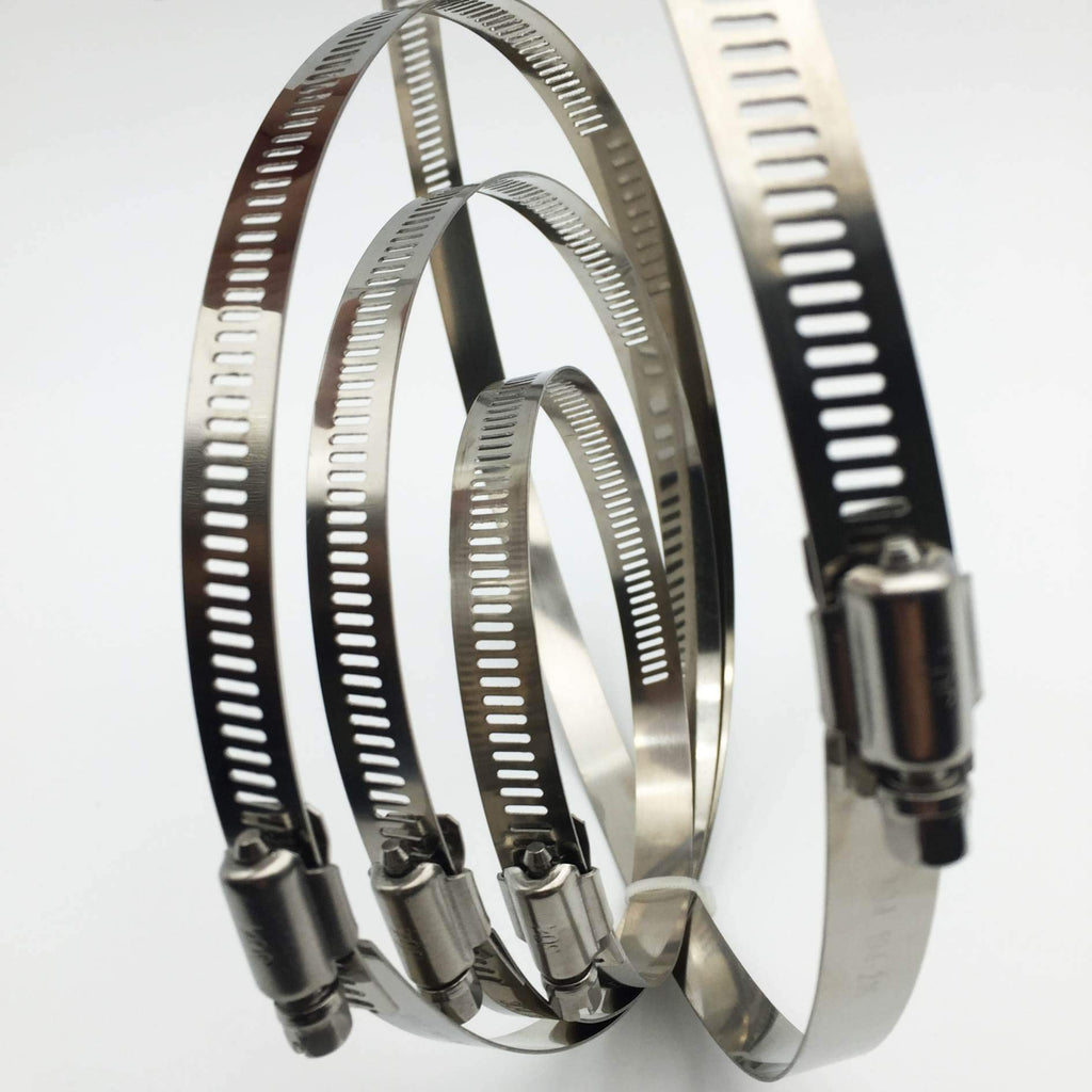 EesTeck 6 Inch Adjustable 304 Stainless Steel Duct Clamps Hose Clamp (4Pcs)