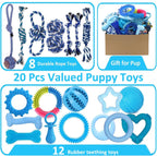Beiker 20 Pack Puppy Chew Toys, Dog Teething Toys for Puppies Small Dogs