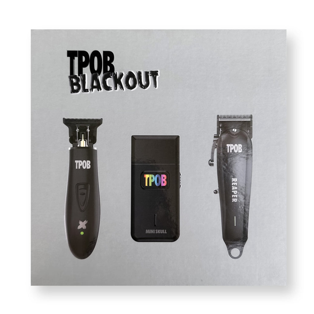 TPOB Slime 2 Barber Hair Clippers Trimmer Shaver Set for Men with Matte Green Case and X Fade Blade (Blackout)