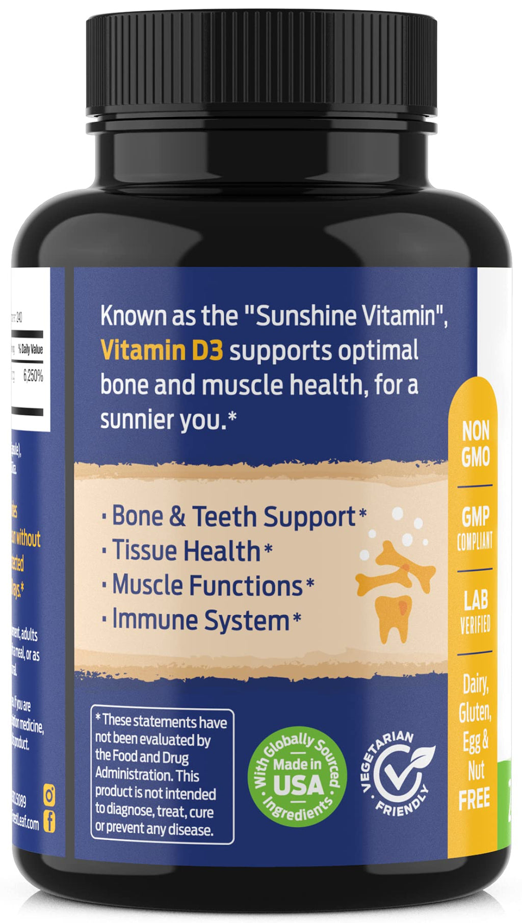 ForestLeaf Vitamin D3 50,000 IU | VIT D - VIT D3 Vitamin D Supplement for Women and Men | Bone Health, Teeth, Immune Support | Easy to Swallow Pills | High Potency WEEKLY Dose, 4-Year Supply, 240 Caps