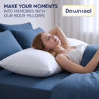 DOWNCOOL Large Body Pillow Insert- Breathable Full Body Pillow for Side Sleeper - Soft Long Bed Pillow for Adults - 20 x 54 inch (White)