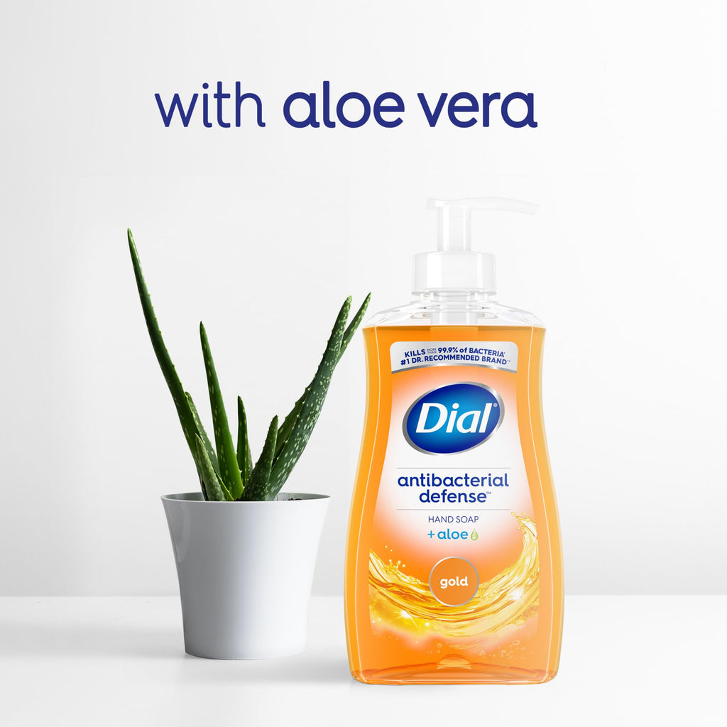 Dial Antibacterial Defense Liquid Hand Soap + Aloe, Gold Scent, 52 Fl Oz Hand Soap Refill (3 Count), Dermatologist-Tested, Gentle Formula