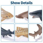 10PCS 5-8" Realistic Shark Figurines Toy for Toddlers 3-5 5-7, Large Ocean Animal Bath Toys for Kids Ages 4-8, Sharks Cake Toppers, Easter Eggs, Birthday Party Favors & Gifts for Boys & Girls