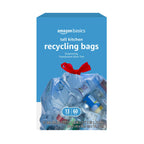 Amazon Basics Blue Recycling Drawstring Trash Bags, Tall Kitchen, Unscented, 13 Gallon, 60 Count