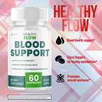 (2 Pack) Healthy Flow Blood Support Capsules, Official Healthy Flow Blood Support Pills with All Natural Ingredients, Advanced Formula Supplement with Premium Vitamins for Men & Women (120 Capsules)