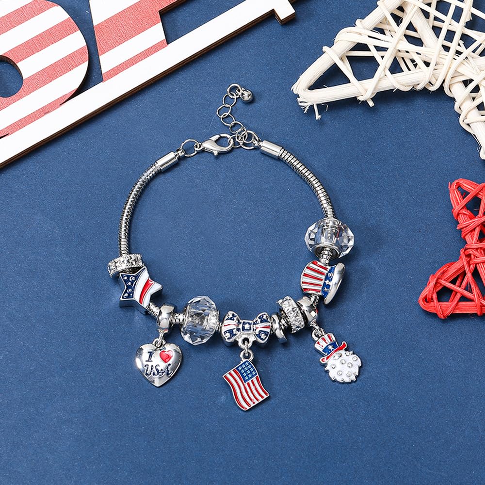 Madison Tyler Patriotic 4th of July Charm Bracelet for Women