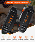 Upgraded 4.0Ah WA3525 20V Battery Replacement for WORX Battery 20V Power Share Max 20V Lithium-ion Battery Compatible with WORX 20V Battery WA3575 WA3520 WG151s WG891 Leaf Blower Tools Batteries