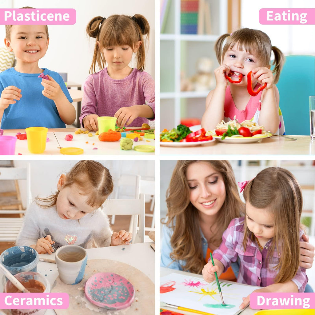 WERNNSAI Kids Art Smock for Girls - Kids Aprons Waterproof Toddler Art Painting Smock for Girl with Long Sleeve and 3 Pockets Painting Eating Cooking Baking Gardening Water Play Apron