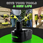 Cheerlark Upgrade 2 Pack 6.0Ah High Capacity Replacement for Ryobi 18V Battery P108 P104 P105 P102 P103 P122 P109 Li-ION Compatible with Ryobi 18V ONE+ System Cordless Power Tools and Charger