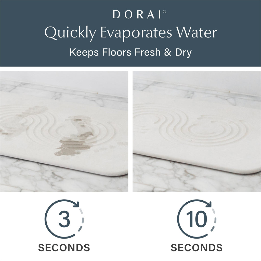 Dorai Home Bath Stone Mat 23.6"x15.4" – Quick-Dry, Non-Slip Diatomite Stone Bath Mat for Bathroom, Zen Sandstone