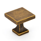 Cabinet Knobs Antique Brass Square Knobs for Cabinets and Drawers Kitchen Hardware 5 Pack