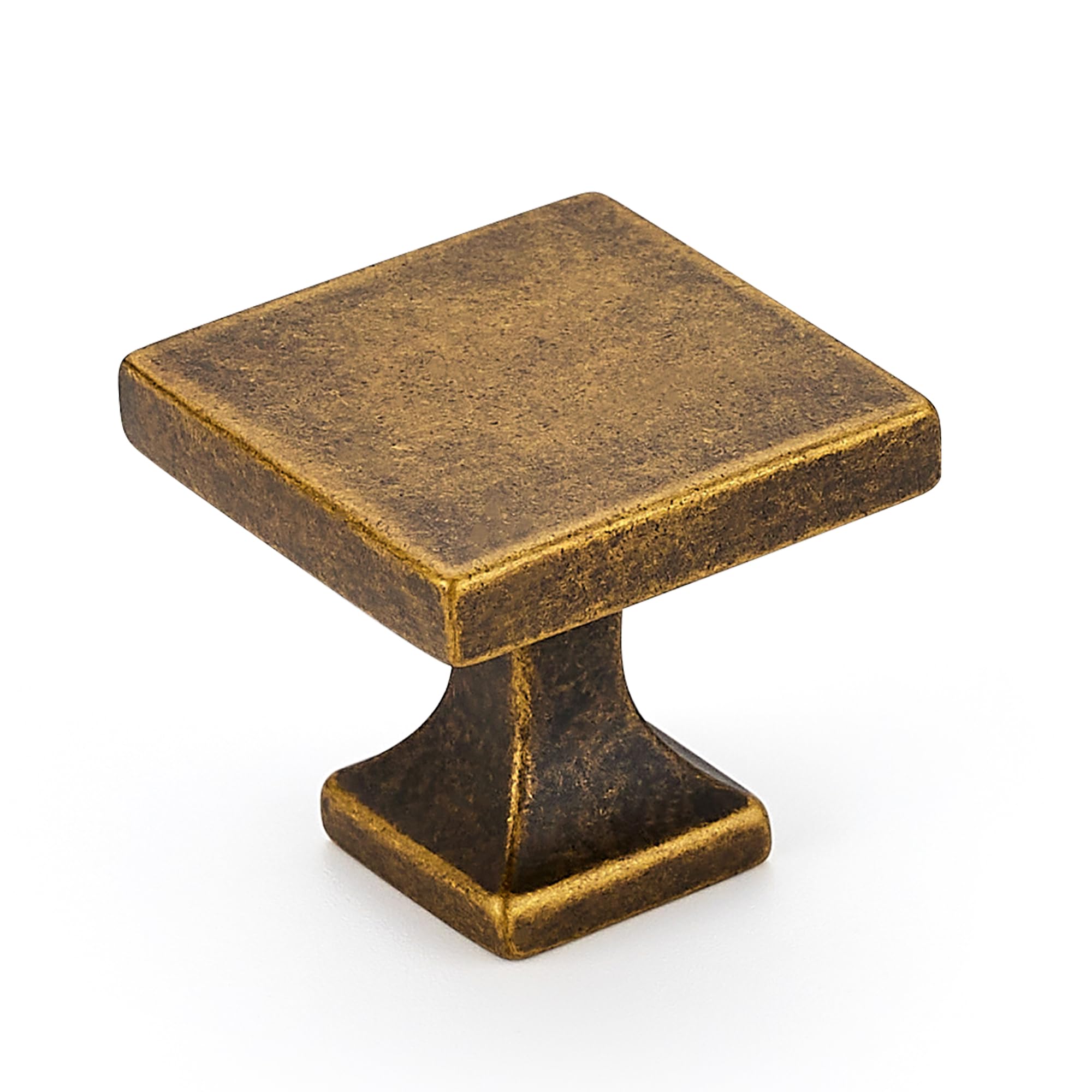 Cabinet Knobs Antique Brass Square Knobs for Cabinets and Drawers Kitchen Hardware 5 Pack