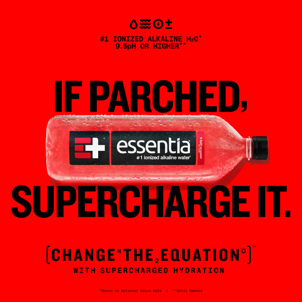 Essentia Water LLC , 99.9% Pure, Infused with Electrolytes for a Smooth Taste, pH 9.5 or Higher; Ionized Alkaline Water, Black, 42.3 Fl Oz (Pack of 12)