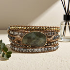 ZOSOJONA Women Wrap Bracelets Boho Natural Stone Jasper Turquoises Strand Bracelet Jewelry Collection