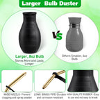 Diatomaceous Earth Powder Duster, 8OZ Garden Powder Applicator Dispenser with Long Metal Tube, Bulb Duster Sprayer for Home Organic Gardening Agricultural Supply (Black,1 Pack)
