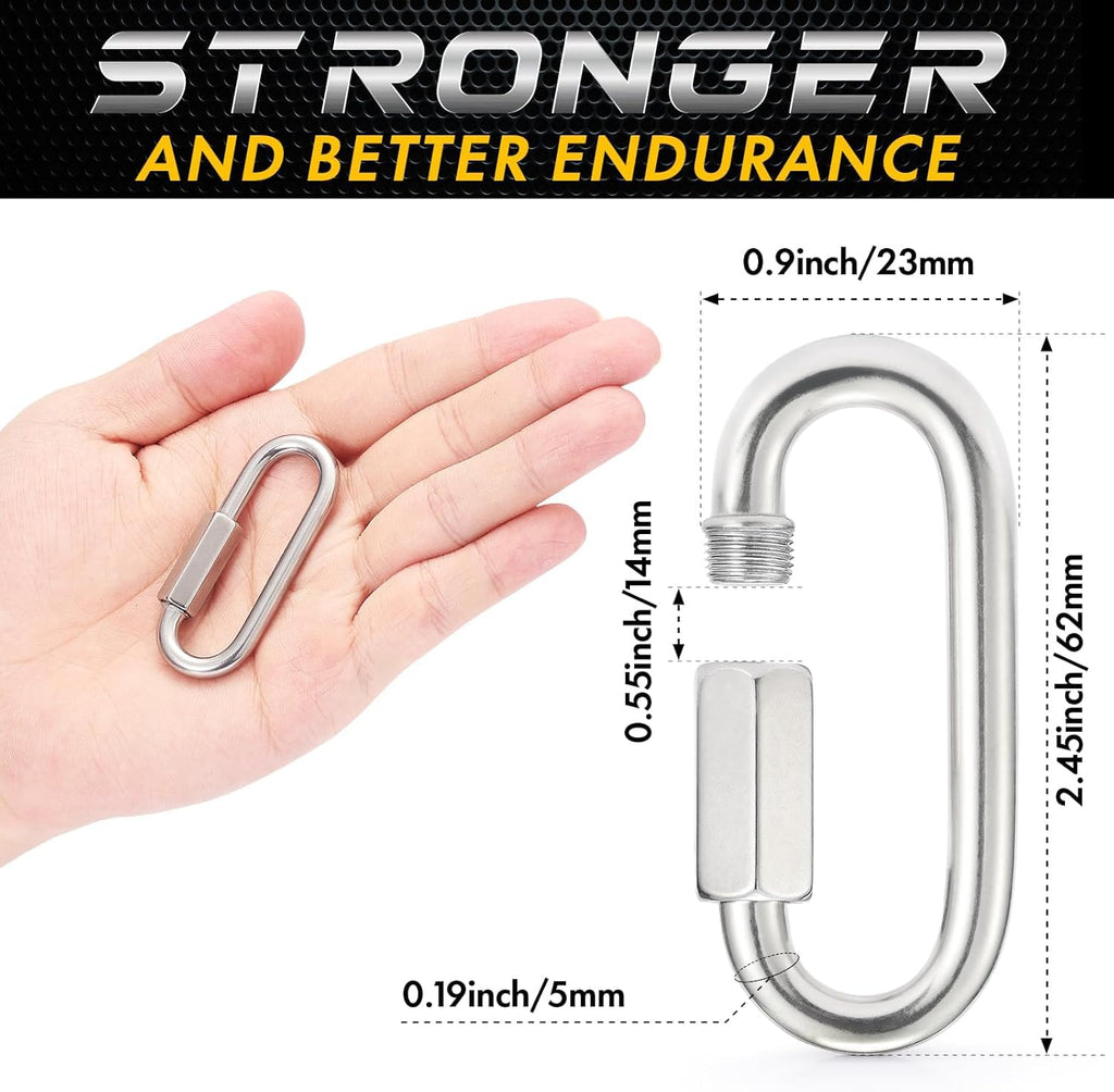 sprookber 304 Stainless Steel Chain Quick Links, Chain Connector, Set of 6