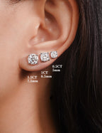 IMOLOVE Moissanite Stud Earrings with 0.6ct-3ct D Color Round Cut Lab Created Diamond Earrings in Sterling Silver with 18K White Gold Plated for Women Men-2