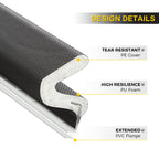 Weather Stripping Door Seal Strip - Soundproof Q-Shaped Foam for Exterior Door Frame, Large Gap Seal, Noise Cancelling, Easy to Install (Black, 26FT)