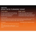 QOOQ Turmeric Kojic Acid Soap for Dark Spots Remover – Facial Cleansing Bar with Vitamin C, Retinol, Collagen, Vitamin E, Glycerin, Shea Butter & Castile Olive Oil – Soap for Women & Men (120g x 4)