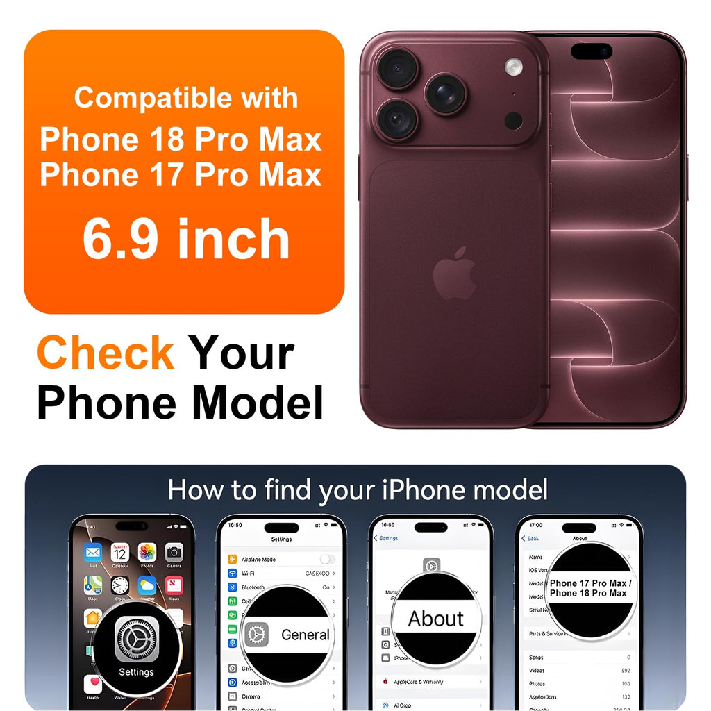 SPIDERCASE for iPhone 18 Pro Max Case/iPhone 17 Pro Max Case,Magnetic,Clear