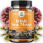 Natures Craft Irish Sea Moss Capsules - Sea Moss Pills with 2100mg Serving Superfood Complex with Bladderwrack Burdock Root and BioPerine for Immune Skin & Thyroid Support - Vegan Non-GMO - 180 Count