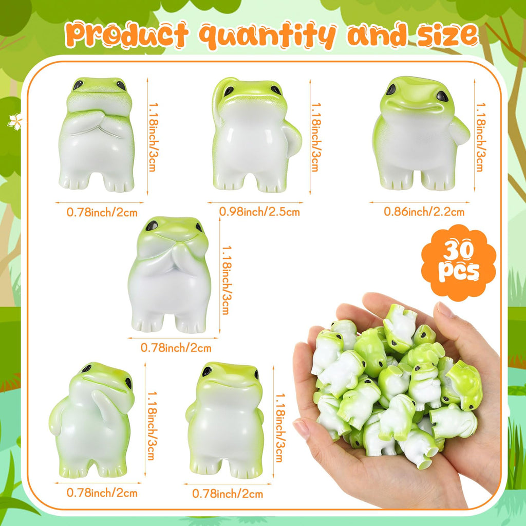 Novabright 30 Pcs Mini Resin Frogs, Small Figurines to Hide Bulk