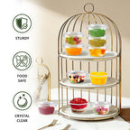 Huifany 400 sets 2 oz Disposable Plastic Portion Cups with Lids, Sturdy Jello Shot Cups, Souffle Cups, Clear Plastic Containers with Lids for Salad Dressing,Condiment and Dipping Sauce