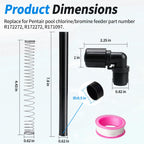 Pool Chlorinator Flexible PVC Tubes R172091 fit for Pentair Rainbow 320 Chlorine/Bromine Feeders, with R172272 Elbow R171097 Tube Support Fitting Compatible with Pentair 322 Feeder
