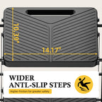 Urackify 4 Step Ladder, Portable Folding Ladder for Multi-Purpose, Home, Kitchen, Heavy Sturdy Steel Step Stool with Handrail, Anti-Slip Wide Pedals, Safe-Lock Design, Pass 500lbs Load Testing, Black