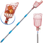 8FT Fruit Picker, Fruit Picker Tool with Basket & Adjustable Stainless Steel Handle, Lightweight Fruit Grabber for Apple Mango Avocado Orange Lemon, Easy Assembly & No Ladder Needed for Tall Tree