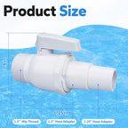 Pool Shut Off Valve Replacement Compatible with Hayward SP0729 Econoline 2-Way Ball Valve, 1.5" MIP x 1.5” - 1.25”, Above Ground Pool Filter Accessories