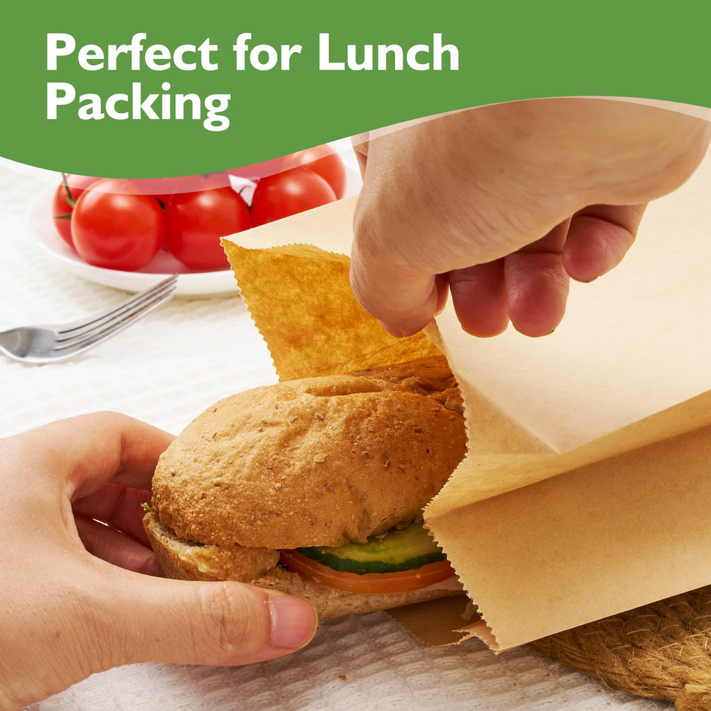 Homrelaxy 60 Pcs 4LB Brown Paper Lunch Bags, Disposable Kraft Paper Bag