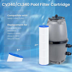 Future Way CV340 Pool Filter Cartridges Replacement for Jandy CL340, CV340, Replace Pleatco PJAN85, Jandy R0554500, Unicel C-7459, Filbur FC-6405, 4x85 sq. ft (4 Pack)