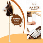 HollyHOME Stick Horse Plush Handcrafted Hobby Horse on a Stick with Wood Wheels Real Pony Neighing and Galloping Sounds for Kids Toddlers Chocolate 36 Inches(AA Batteries Required)