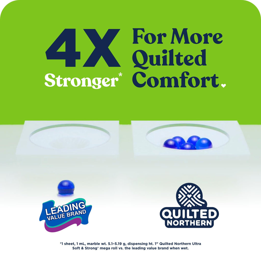 Quilted Northern Ultra Soft & Strong Toilet Paper, 18 Mega Rolls = 72 Regular Rolls, 4X Stronger*, Premium Soft Toilet Tissue