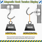 FINDMAG Magnetic Hooks, 30lbs Heavy Duty Magnets with Hooks, Strong Cruise Magnetic Hooks, N52 Metal Hooks for Cruise Ship Walls, Classroom, Office, Kitchen, Home, Cruise Must Haves (50 Pack, Silver)