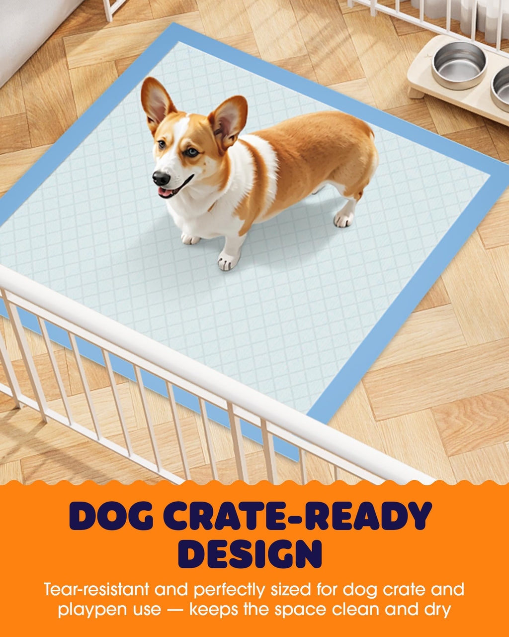 Powools Puppy Pads, 22 x 22 in, Super Absorbent, Spill-Proof, 100 Packs