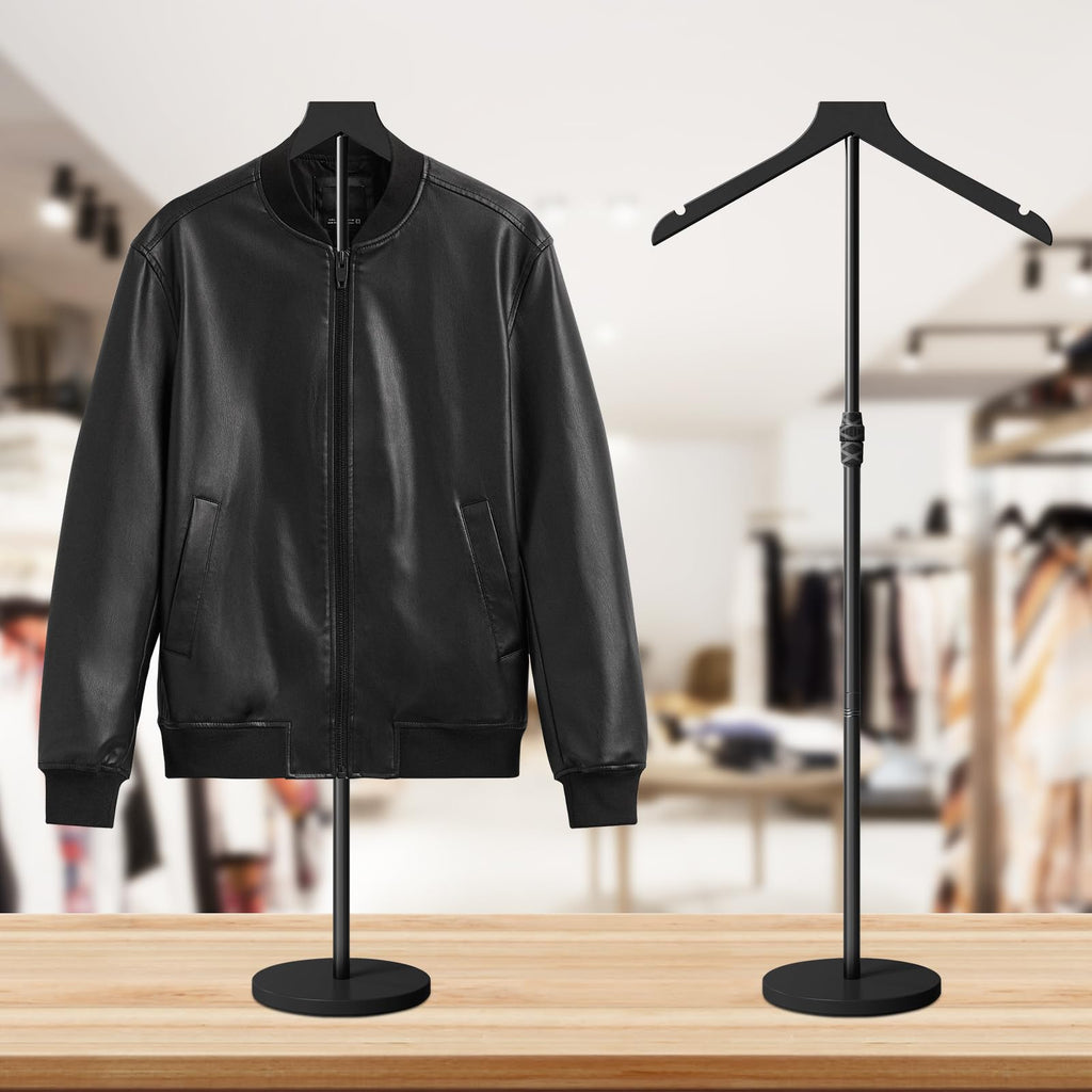 2 Pack Mannequin Torso, 30 to 41 Inch Height Adjustable Shirt Display Stand for Vendors Shop Graduation Party, Stable Ease Assembly Dress Form Clothes Garment Rack, Jacket Coat Hanger Stand, Black