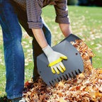 Jardineer Leaf Scoops Hand Rake, Lightweight Leaf Grabber,Grey Leaf Collector, Leaf Picker Upper for Leaves, Grass, Lawn Clippings, Twigs or Debris (2 Pack)