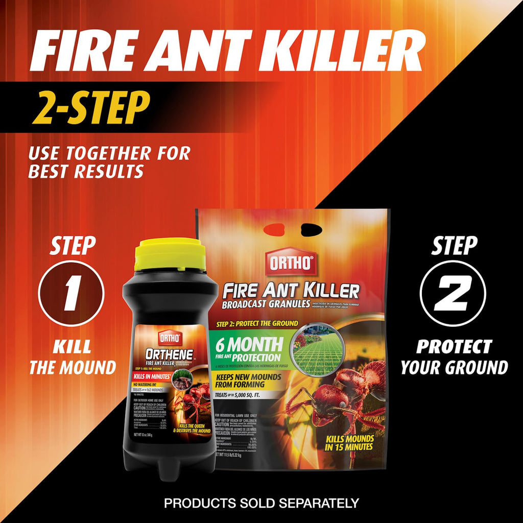 Ortho Orthene Fire Ant Killer1 - Outdoor Ant Killer, Kills Queens, No Watering Needed, Treats up to 162 Mounds, 12 oz. (2-Pack)