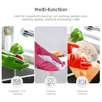 IUCGE Rubber dishwashing gloves 6 Pairs for kitchen,Cleaning washing dish gloves long for household reuseable durable.(Large,Multicolor)