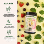 Earth Fed Muscle Greens and Reds Superfoods Blend, Piña Colada – Kale, Spirulina, Wheatgrass & Elderberry – Antioxidant Support, Vitamins & Probiotics – No Artificial Ingredients – 30 Servings