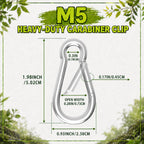 High-PQ 50PCS Carabiner Clip,Heavy Duty Spring Snap Hook,2IN(M5)