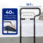 nimood C3 PRO Bed Rails for Seniors Elderly Adults Safety, Adjustable Heights Bed Cane Bed Assist Bar Elderly Assistance Products, with Motion Light- Easy to Get in or Out of Bed with Floor Suppor
